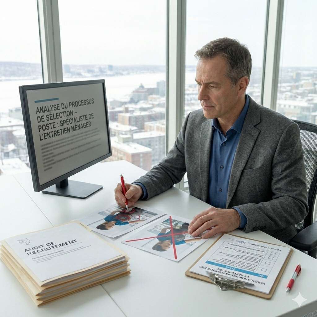 Analyse rigoureuse d'un dossier de candidature pour un poste d'entretien ménager à Québec