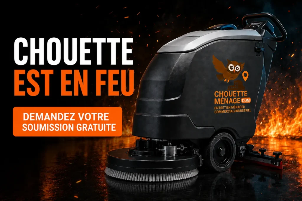 Récureuse Chouette Ménage avec le message Chouette est en feu