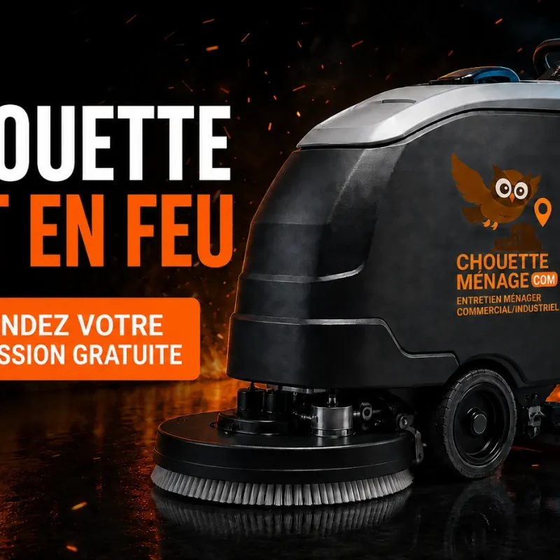 Récureuse Chouette Ménage avec le message Chouette est en feu